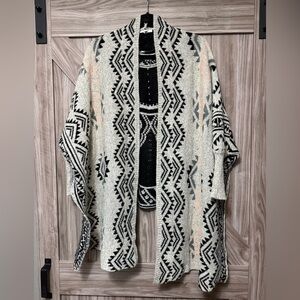 Maurices Black, Cream and Pink Knit Cardigan